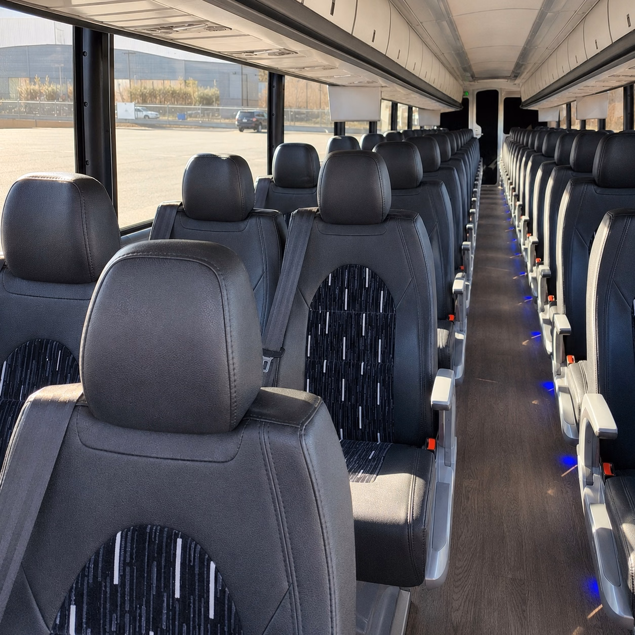 56 passenger charter bus interior